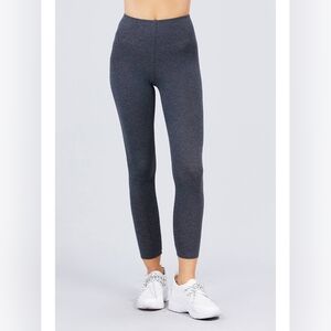 Heather Charcoal High Waist Cotton Spandex Leggings